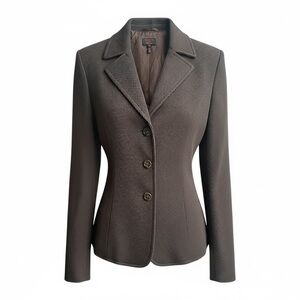 Escada Dark Brown Textured Blazer Jacket 38